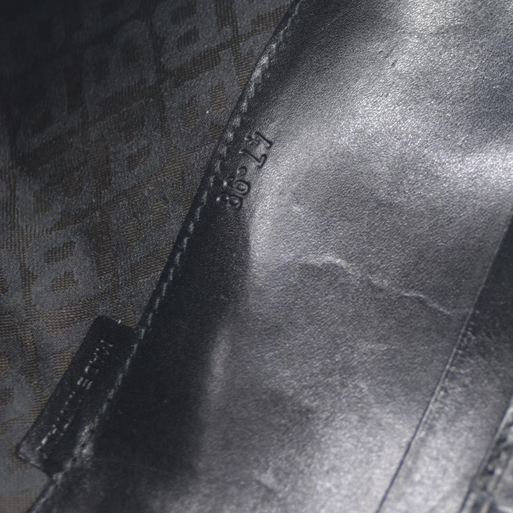 BALLY BB Logo Leather Long Bifold Wallet Black