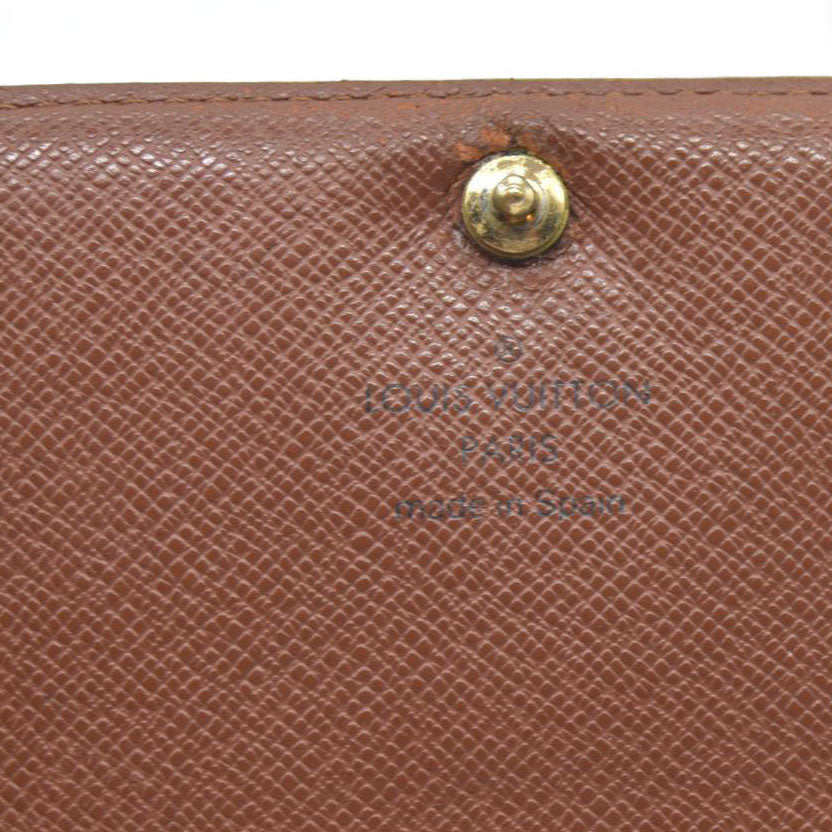 $725 Louis Vuitton Monogram Porte Monnaie Billets Tresor Bifold Wallet CA1021