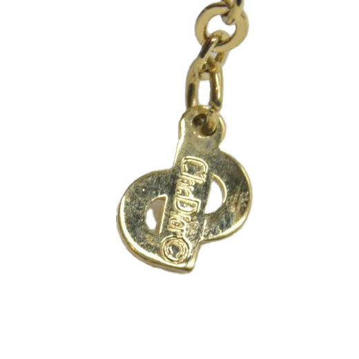 $350 Christian Dior  Vintage Enamel & Crystal CD Pendant Necklace CONSIGNMENT