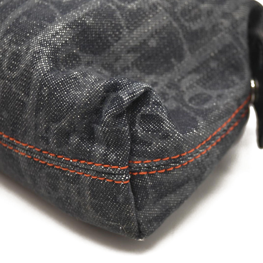 DIOR Logogram Pouch Dark Navy Orange Denim