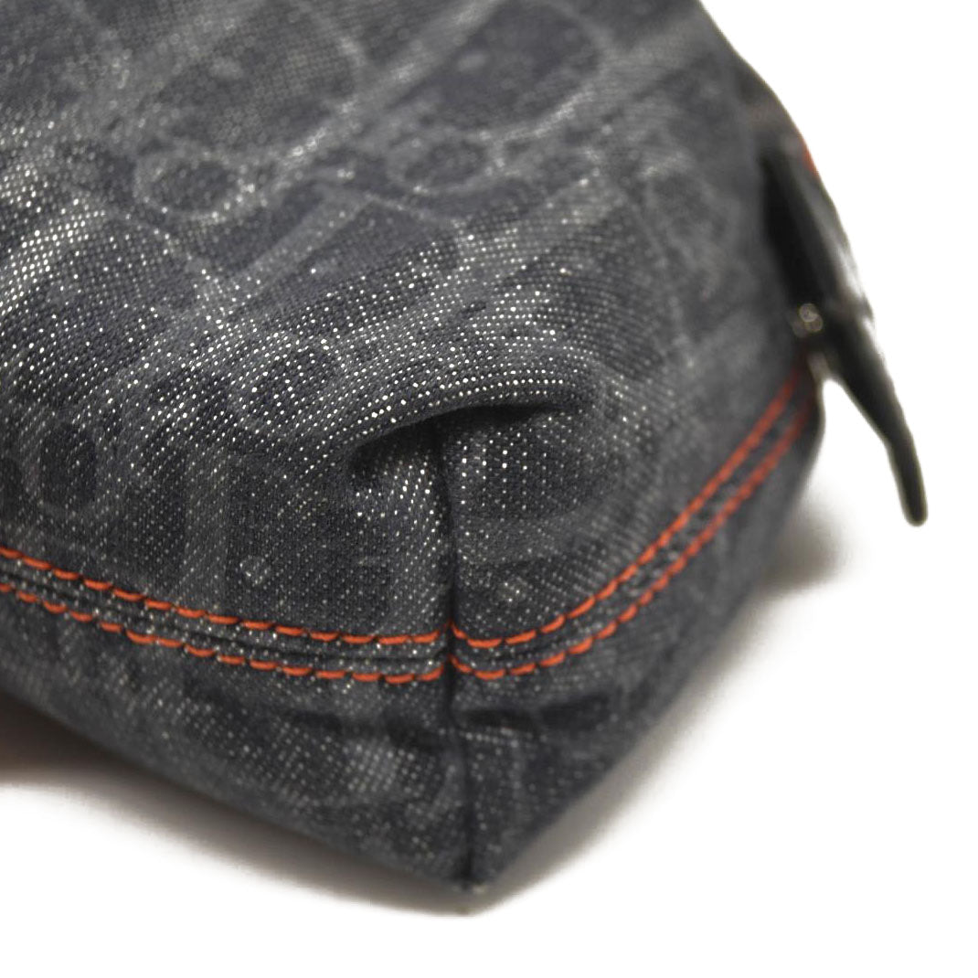DIOR Logogram Pouch Dark Navy Orange Denim