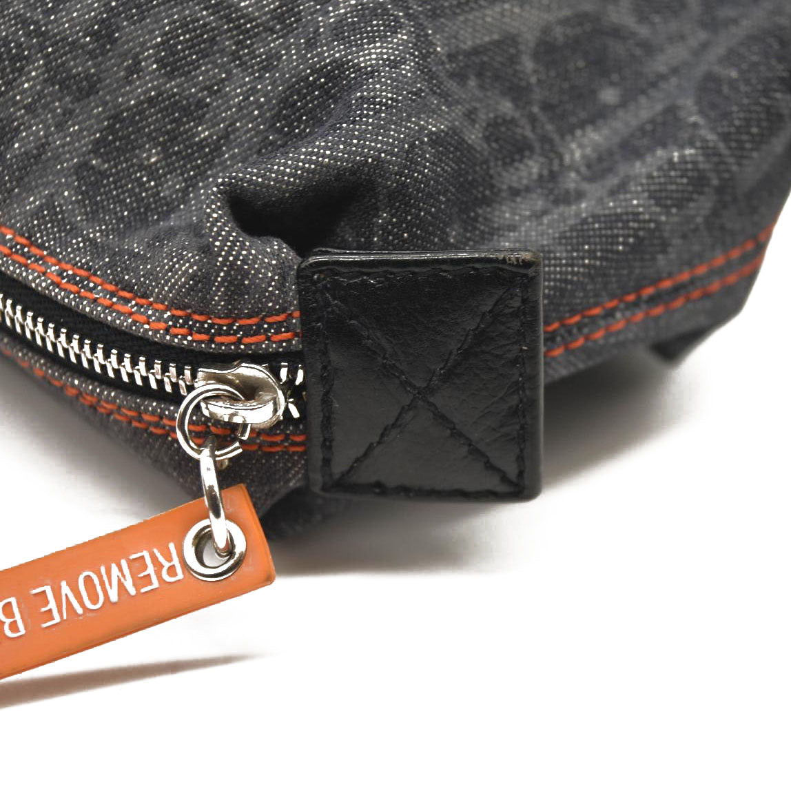 DIOR Logogram Pouch Dark Navy Orange Denim
