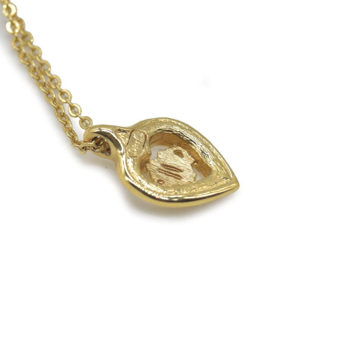 $350 Christian Dior  Vintage Crystal Crest Heart Pendant Necklace CONSIGNMENT