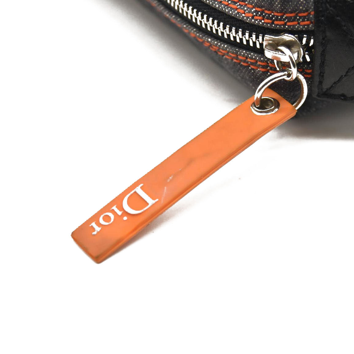 DIOR Logogram Pouch Dark Navy Orange Denim