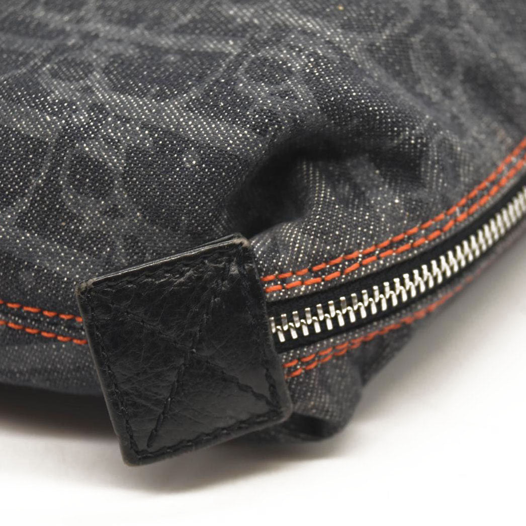 DIOR Logogram Pouch Dark Navy Orange Denim