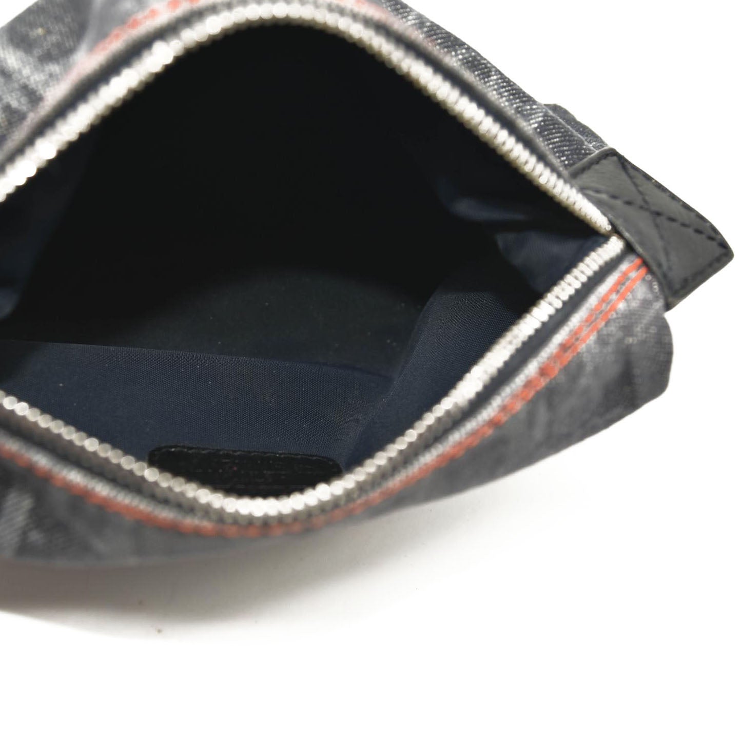 DIOR Logogram Pouch Dark Navy Orange Denim