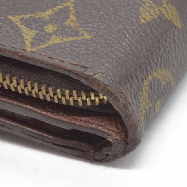 $590 Louis Vuitton Monogram Compact Zip Bifold Wallet Brown CA0072
