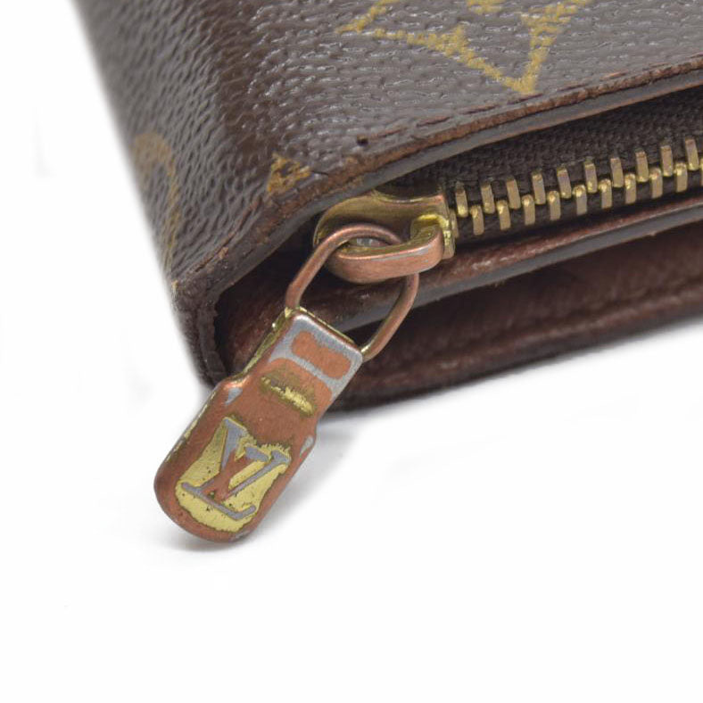 $590 Louis Vuitton Monogram Compact Zip Bifold Wallet Brown CA0072