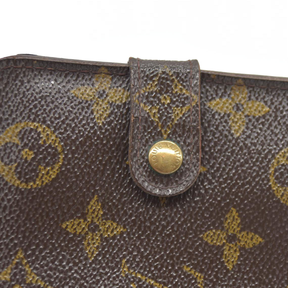 $590 Louis Vuitton Monogram Compact Zip Bifold Wallet Brown CA0072