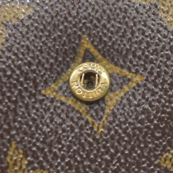 $590 Louis Vuitton Monogram Compact Zip Bifold Wallet Brown CA0072