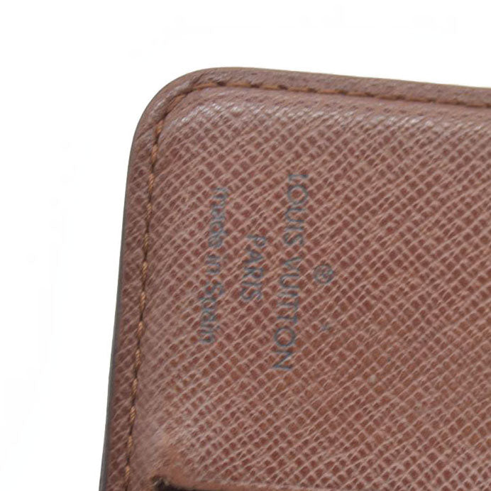 $590 Louis Vuitton Monogram Compact Zip Bifold Wallet Brown CA0072