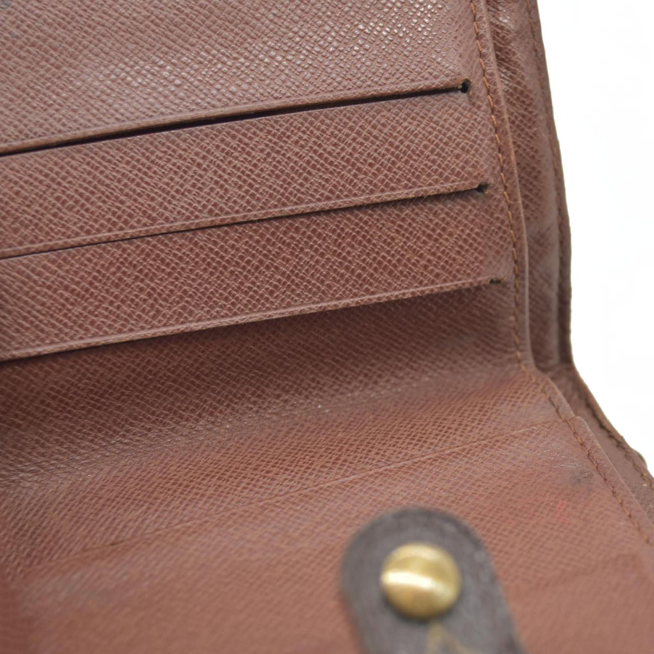 $590 Louis Vuitton Monogram Compact Zip Bifold Wallet Brown CA0072