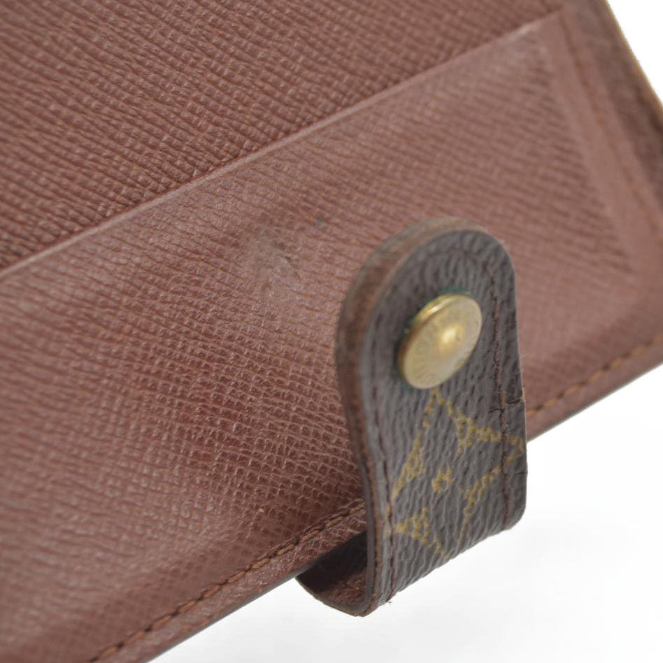 $590 Louis Vuitton Monogram Compact Zip Bifold Wallet Brown CA0072