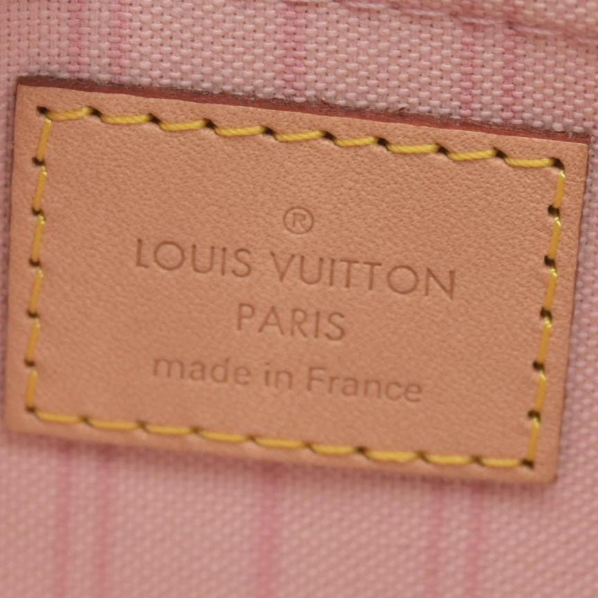 $600 Louis Vuitton Damier Azur Neverfull MM GM Pochette Rose Ballerine