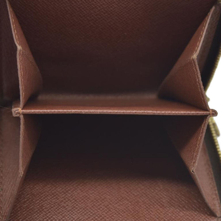 $590 Louis Vuitton Monogram Compact Zip Bifold Wallet Brown CA0072