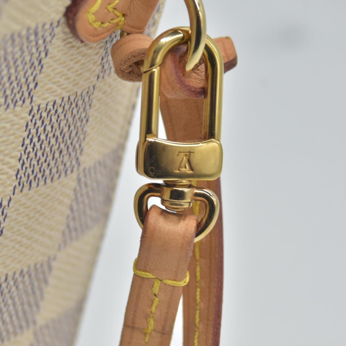 $600 Louis Vuitton Damier Azur Neverfull MM GM Pochette Rose Ballerine