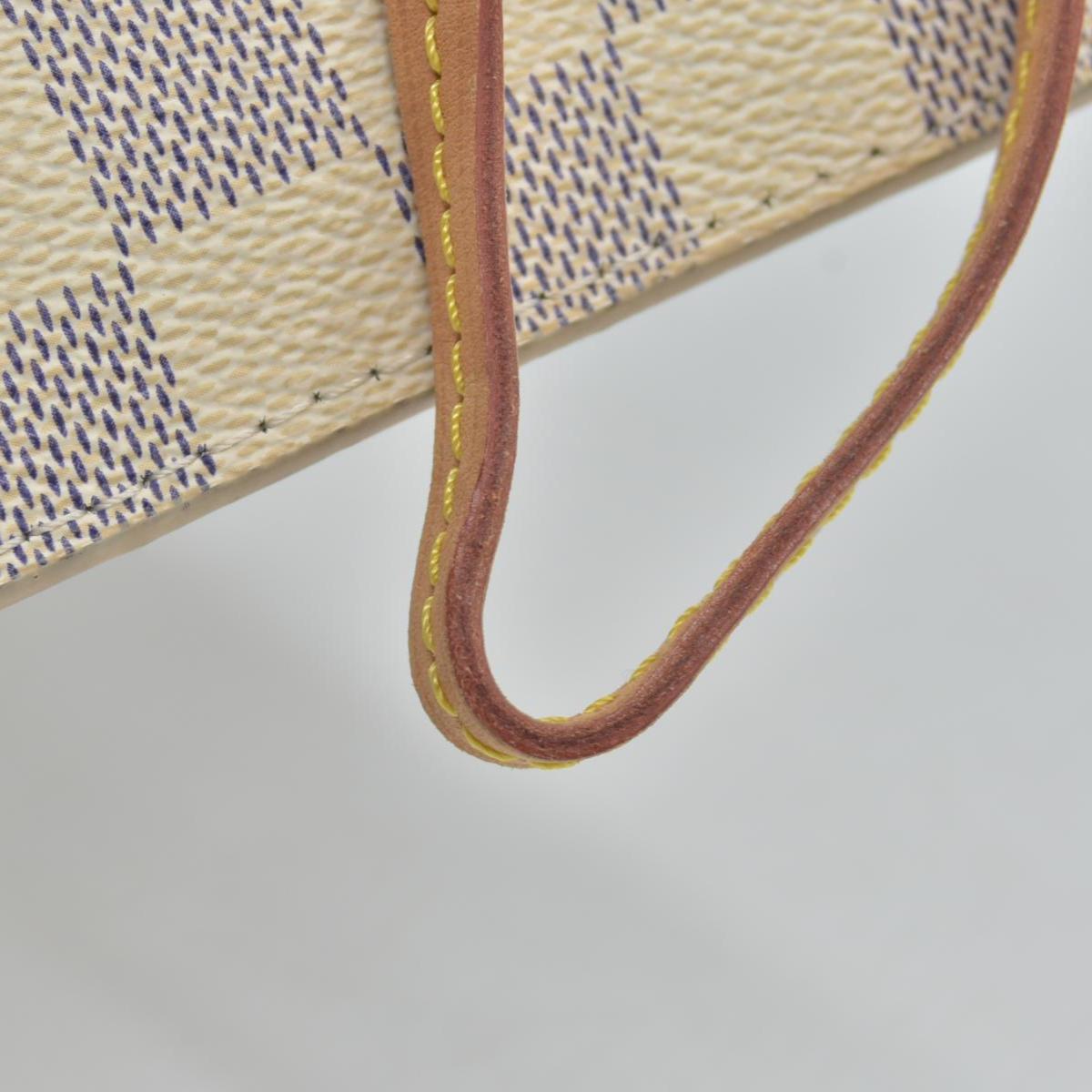 $600 Louis Vuitton Damier Azur Neverfull MM GM Pochette Rose Ballerine