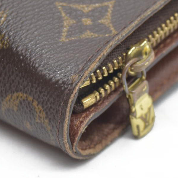 $590 Louis Vuitton Monogram Compact Zip Bifold Wallet Brown CA0043