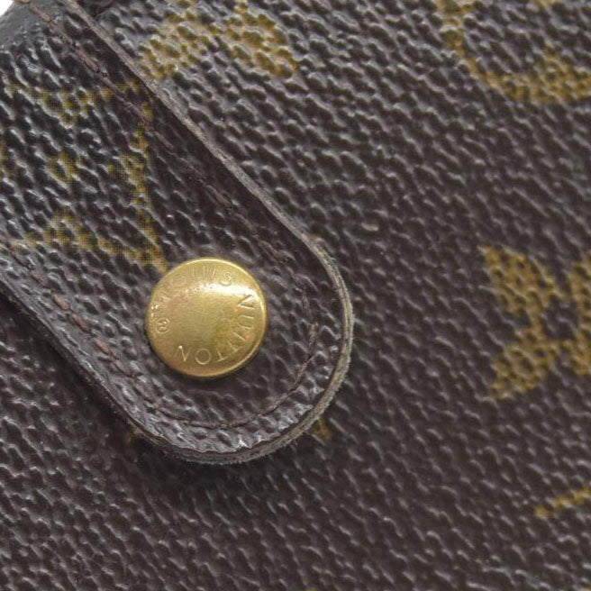 $590 Louis Vuitton Monogram Compact Zip Bifold Wallet Brown CA0043