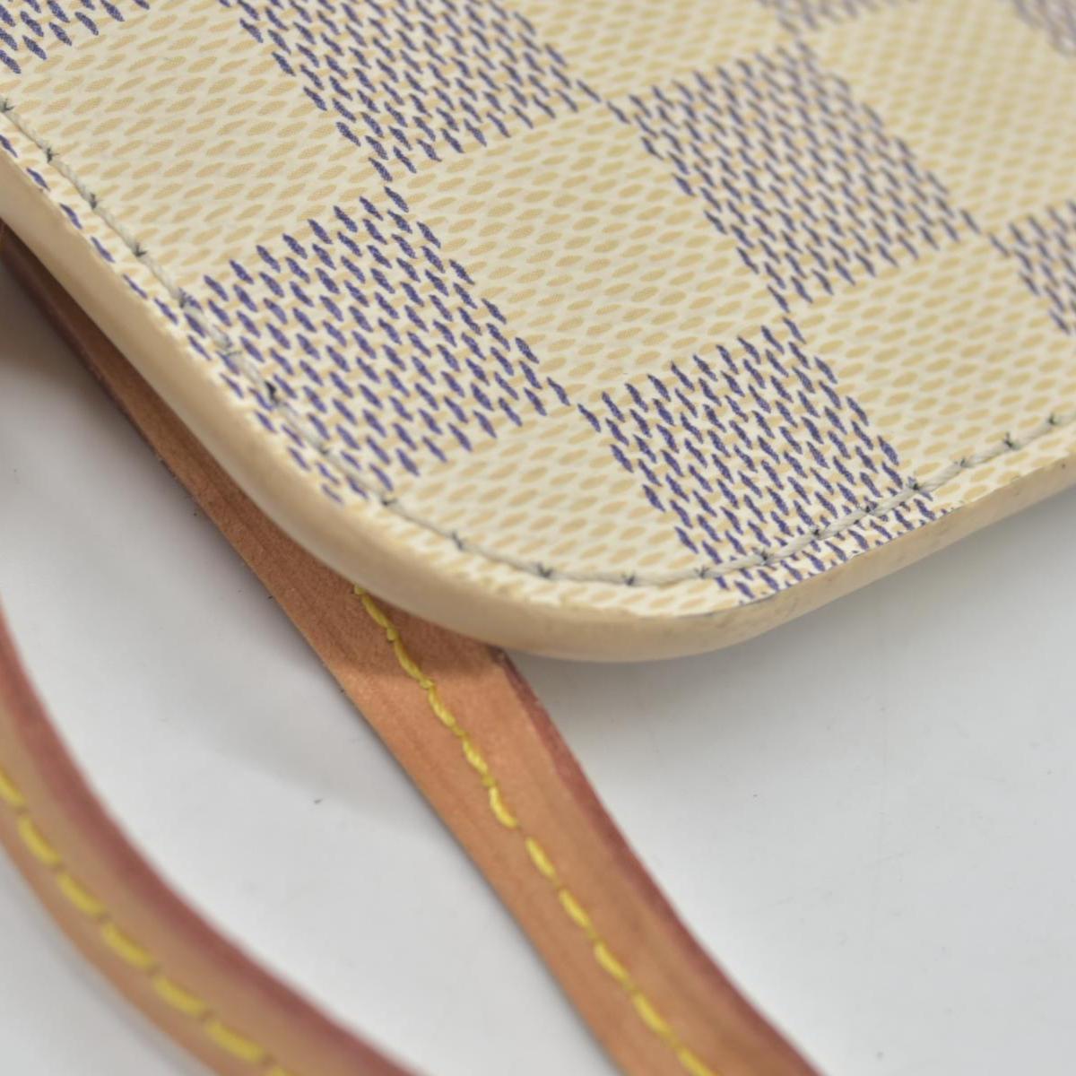 $600 Louis Vuitton Damier Azur Neverfull MM GM Pochette Rose Ballerine