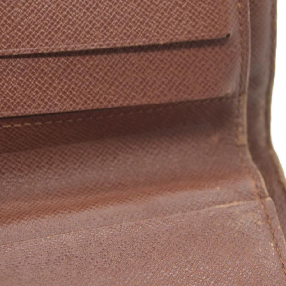 $590 Louis Vuitton Monogram Compact Zip Bifold Wallet Brown CA0043