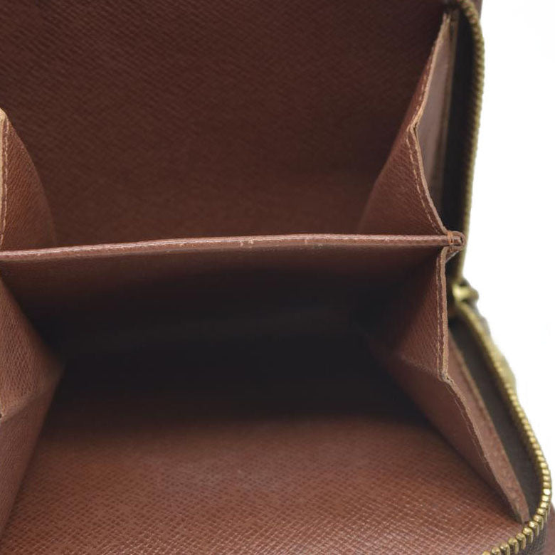 $590 Louis Vuitton Monogram Compact Zip Bifold Wallet Brown CA0043