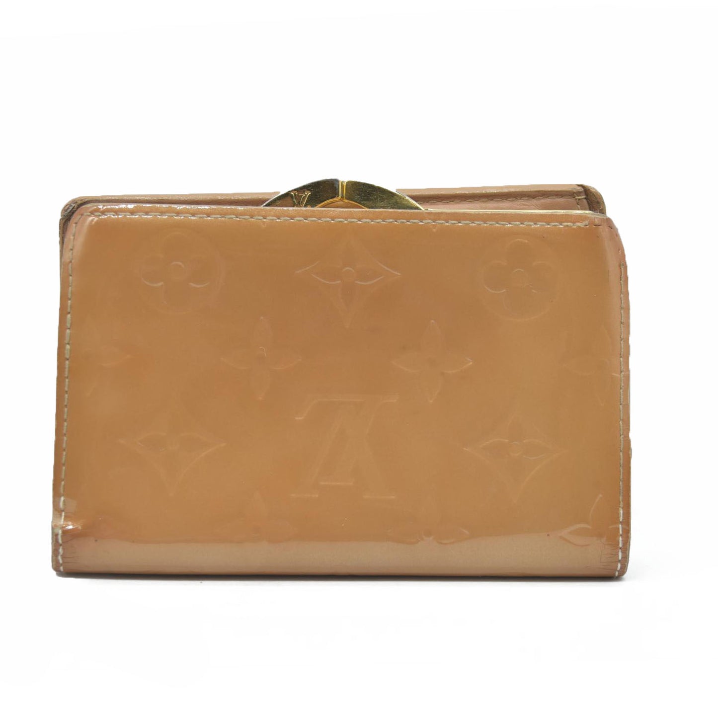 $935 Louis Vuitton Monogram Vernis Kisslock French Wallet Wallet MI0096