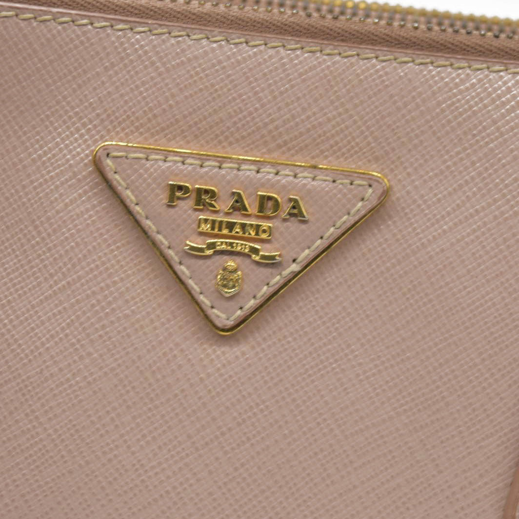 AUCTION $4300 Prada  Saffiano Small Galleria Double Zip Tote Cammeo