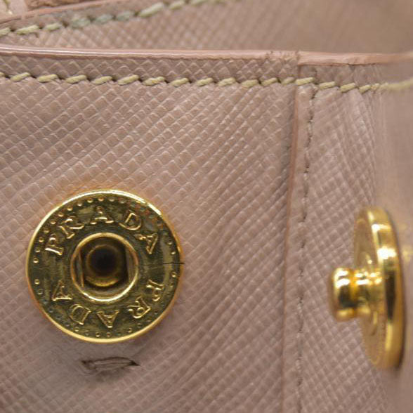 AUCTION $4300 Prada  Saffiano Small Galleria Double Zip Tote Cammeo