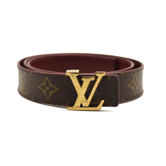 LOUIS VUITTON Calfskin Monogram 30mm LV Initiales Reversible Belt 85 34 Fuschia