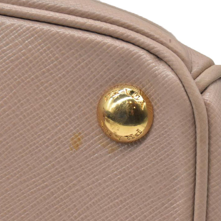 AUCTION $4300 Prada  Saffiano Small Galleria Double Zip Tote Cammeo