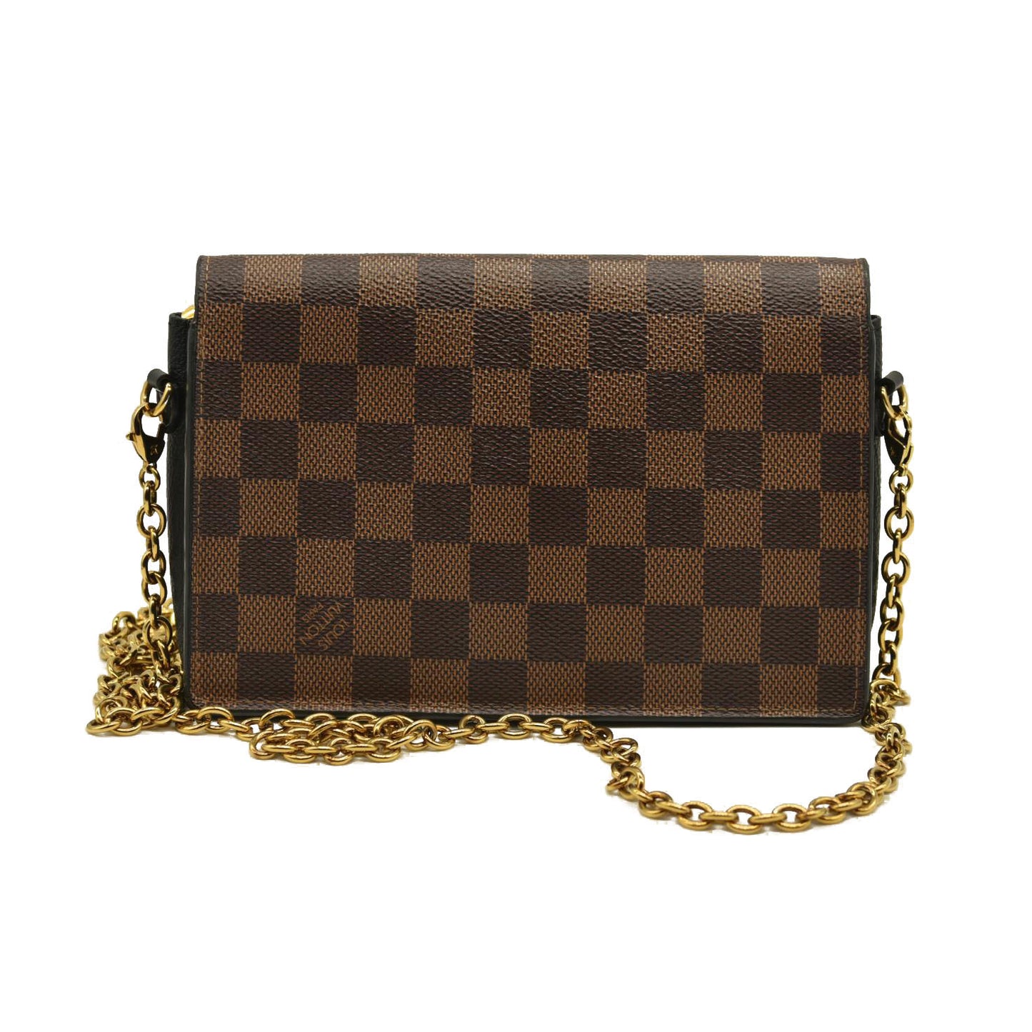 Louis Vuitton  Damier Ebene Vavin Chain Wallet Black