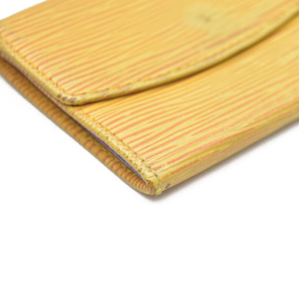 Louis Vuitton Epi Porte Mannaie Simple Leather Coin Purse Wallet Yellow CA1907