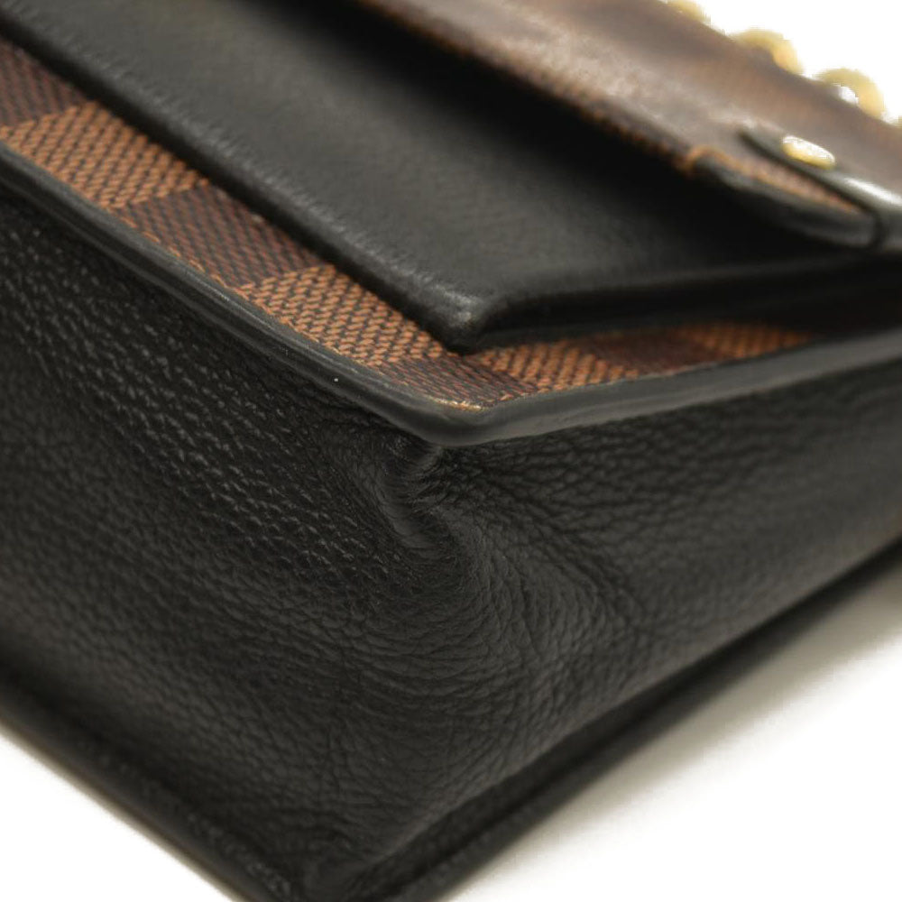 Louis Vuitton  Damier Ebene Vavin Chain Wallet Black