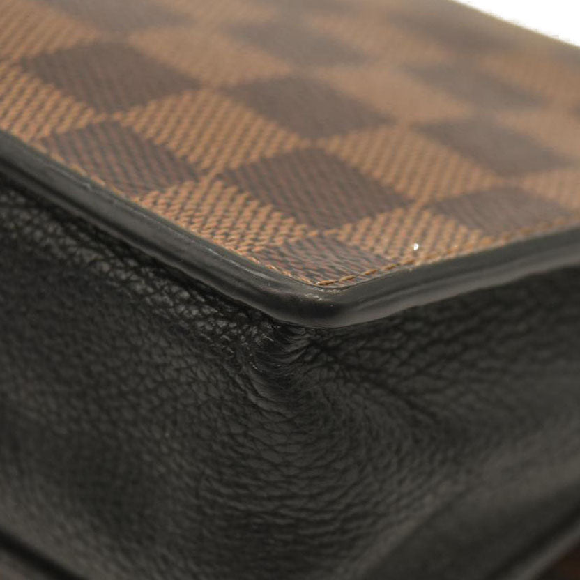 Louis Vuitton  Damier Ebene Vavin Chain Wallet Black