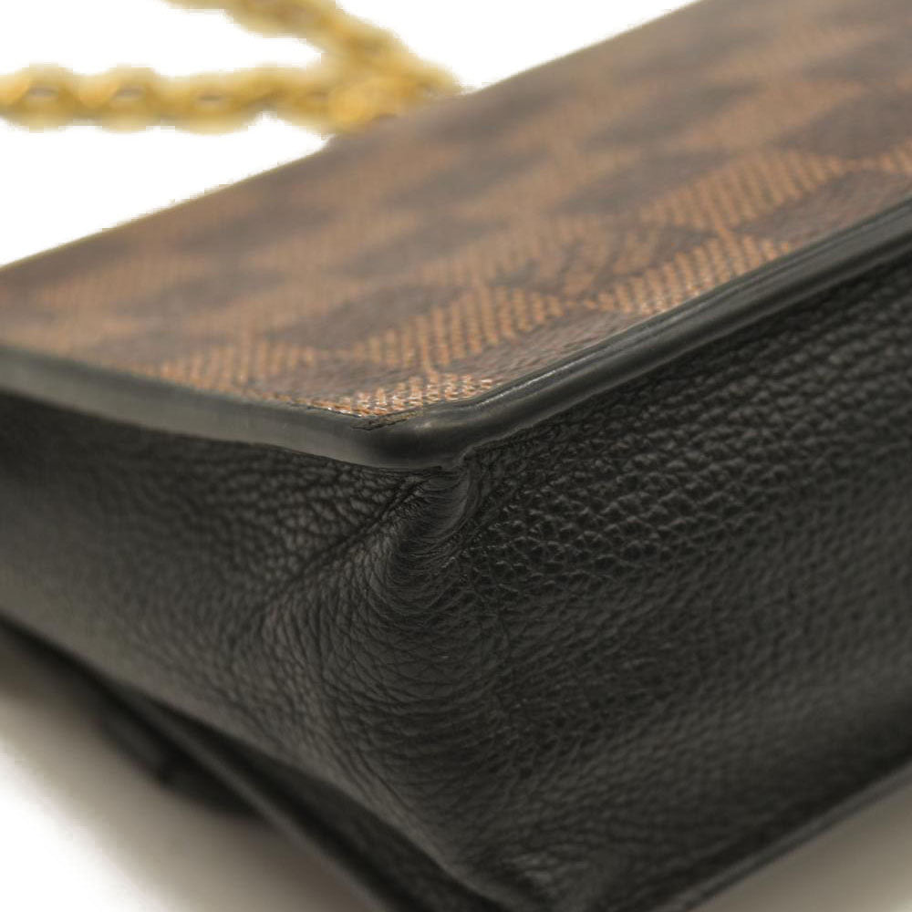 Louis Vuitton  Damier Ebene Vavin Chain Wallet Black