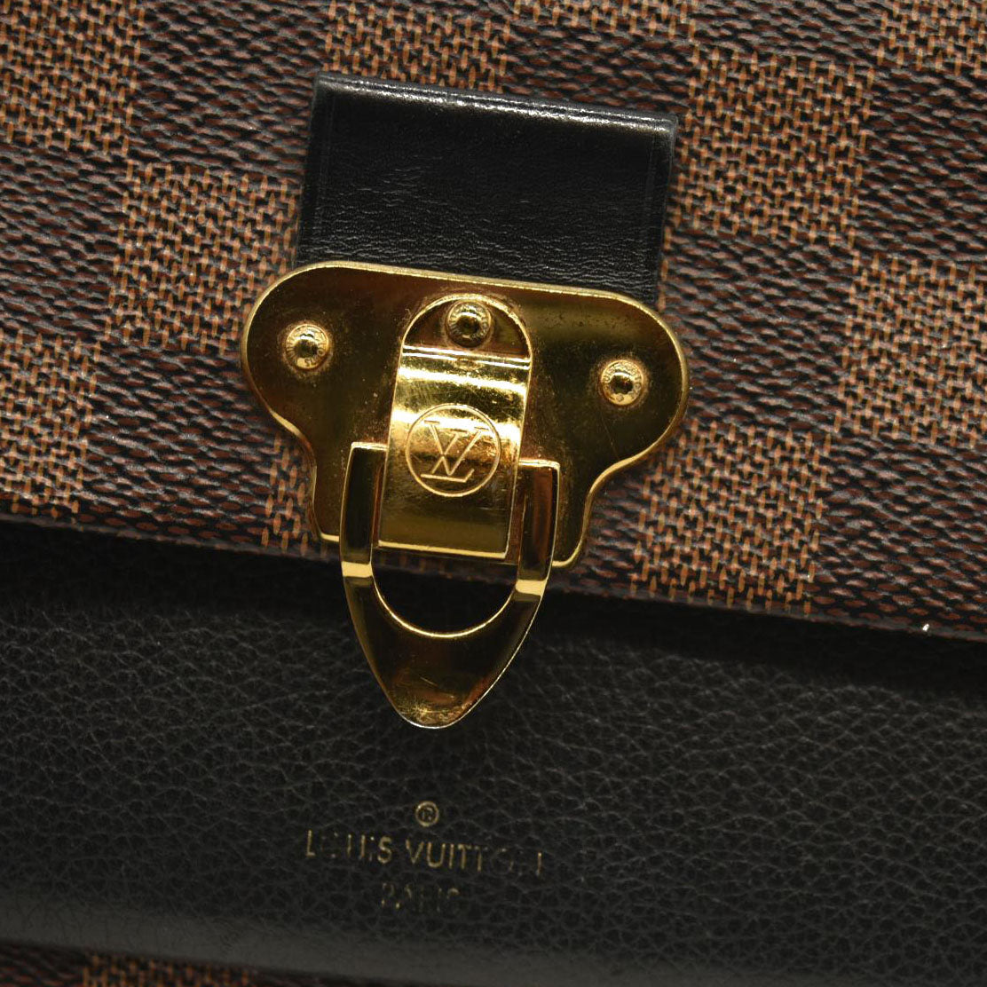Louis Vuitton  Damier Ebene Vavin Chain Wallet Black