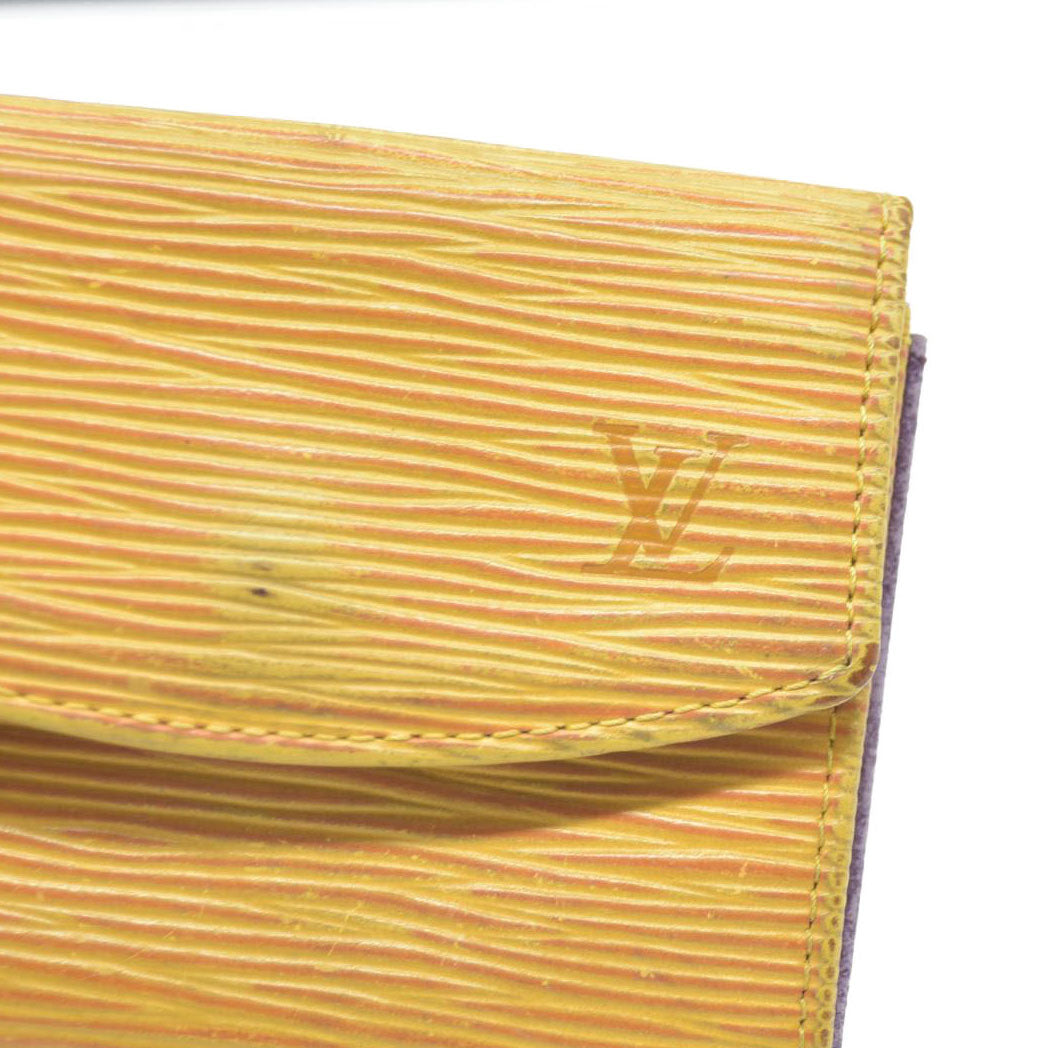Louis Vuitton Epi Porte Mannaie Simple Leather Coin Purse Wallet Yellow CA1907