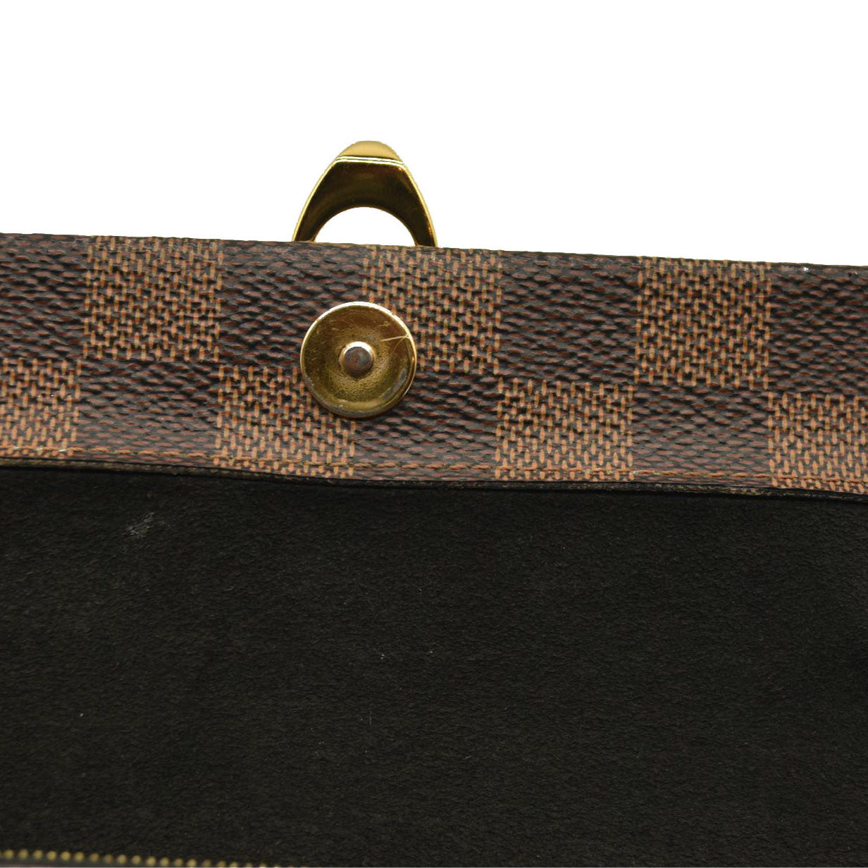 Louis Vuitton  Damier Ebene Vavin Chain Wallet Black