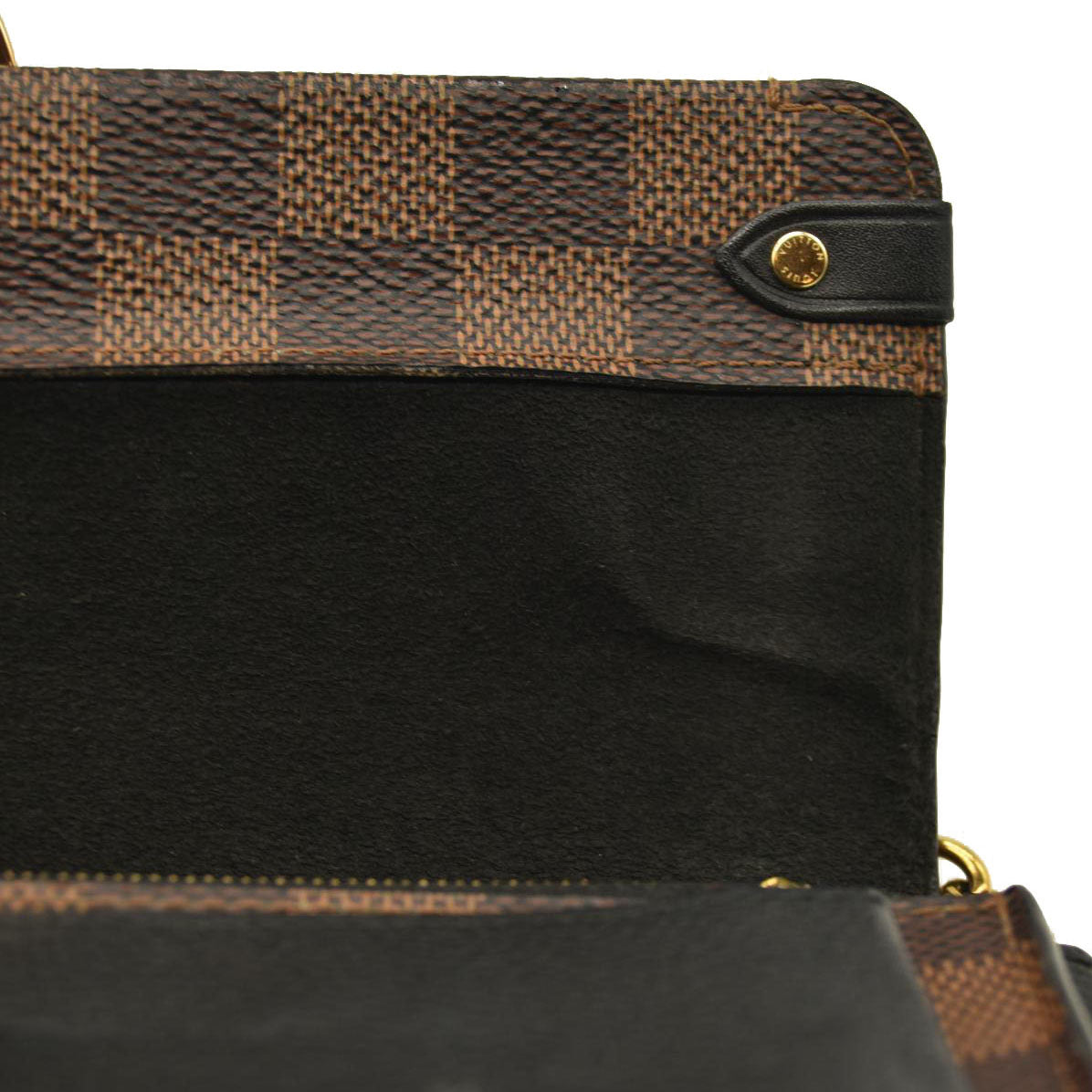 Louis Vuitton  Damier Ebene Vavin Chain Wallet Black