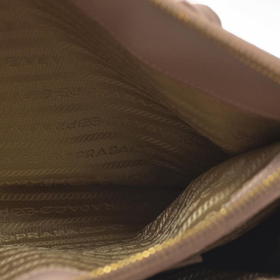 AUCTION $4300 Prada  Saffiano Small Galleria Double Zip Tote Cammeo