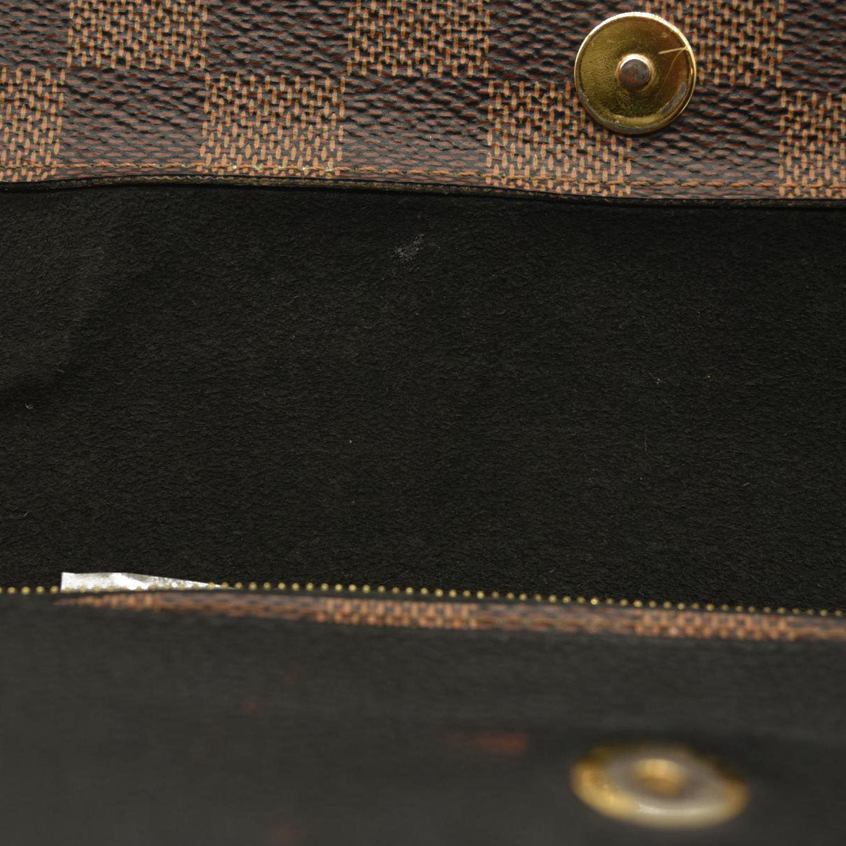 Louis Vuitton  Damier Ebene Vavin Chain Wallet Black