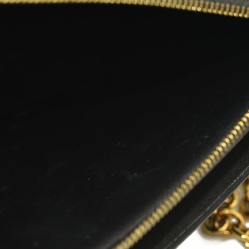 Louis Vuitton  Damier Ebene Vavin Chain Wallet Black