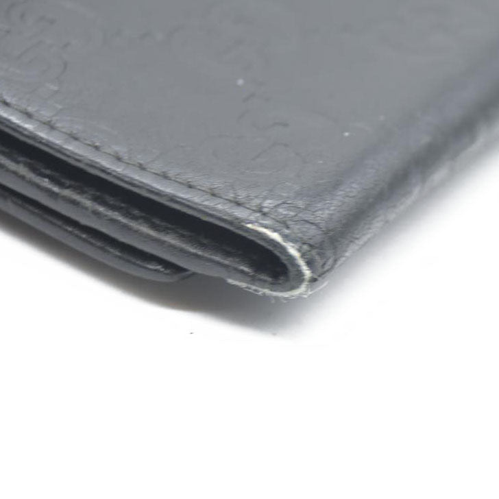 GUCCI Ssima GG Logo Leather 6 Ring Key Case Black