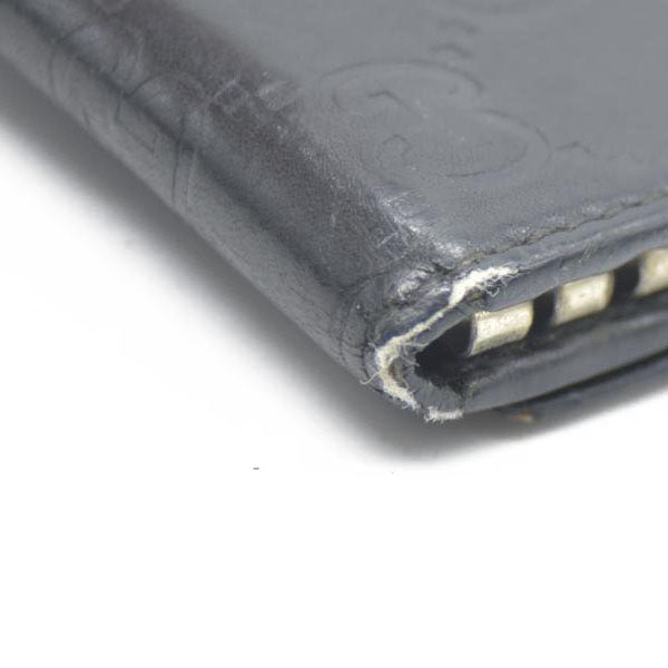 GUCCI Ssima GG Logo Leather 6 Ring Key Case Black