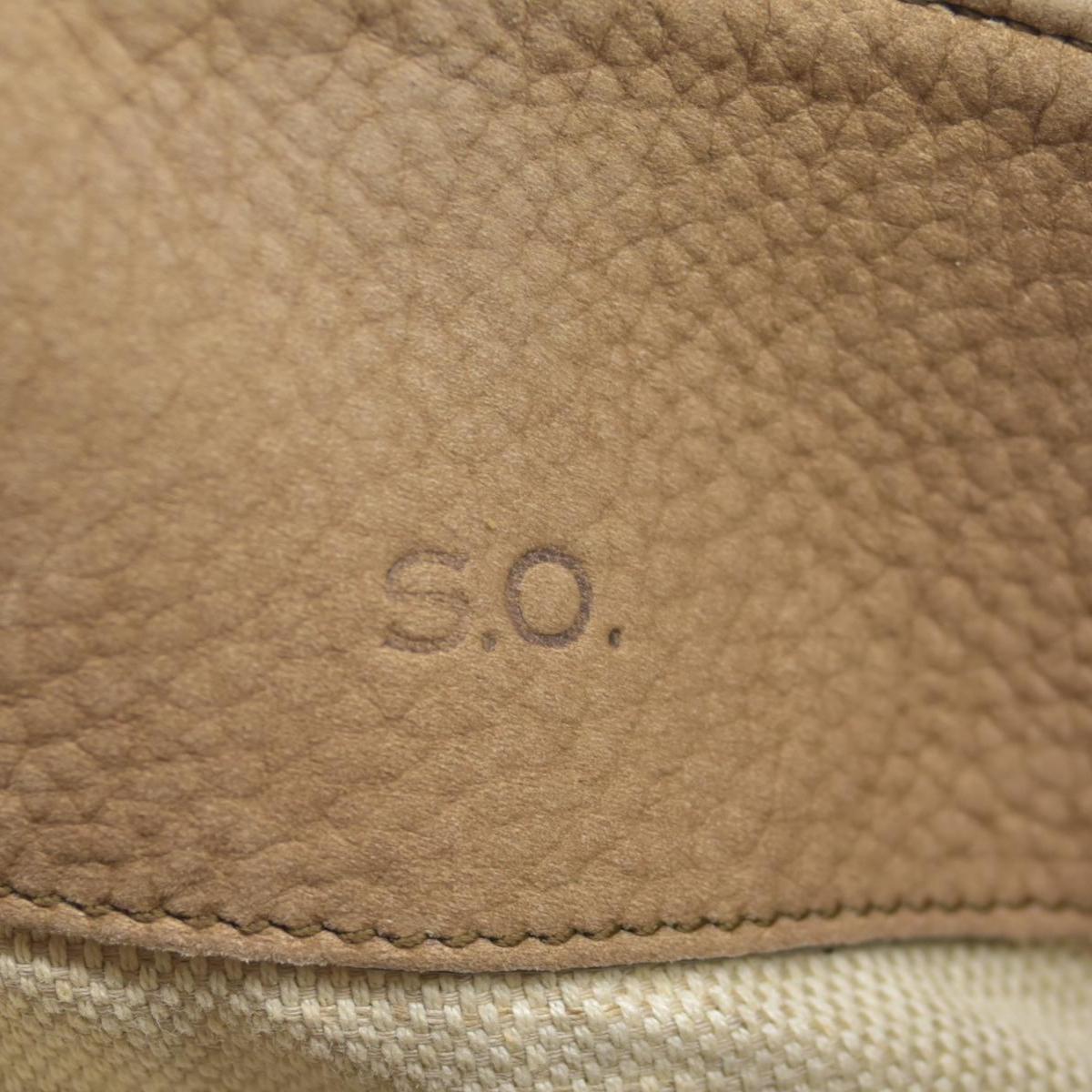 $1980 GUCCI Nubuck Medium Soho Double Chain Shoulder Bag Taupe