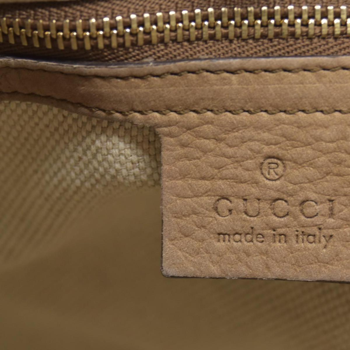 $1980 GUCCI Nubuck Medium Soho Double Chain Shoulder Bag Taupe