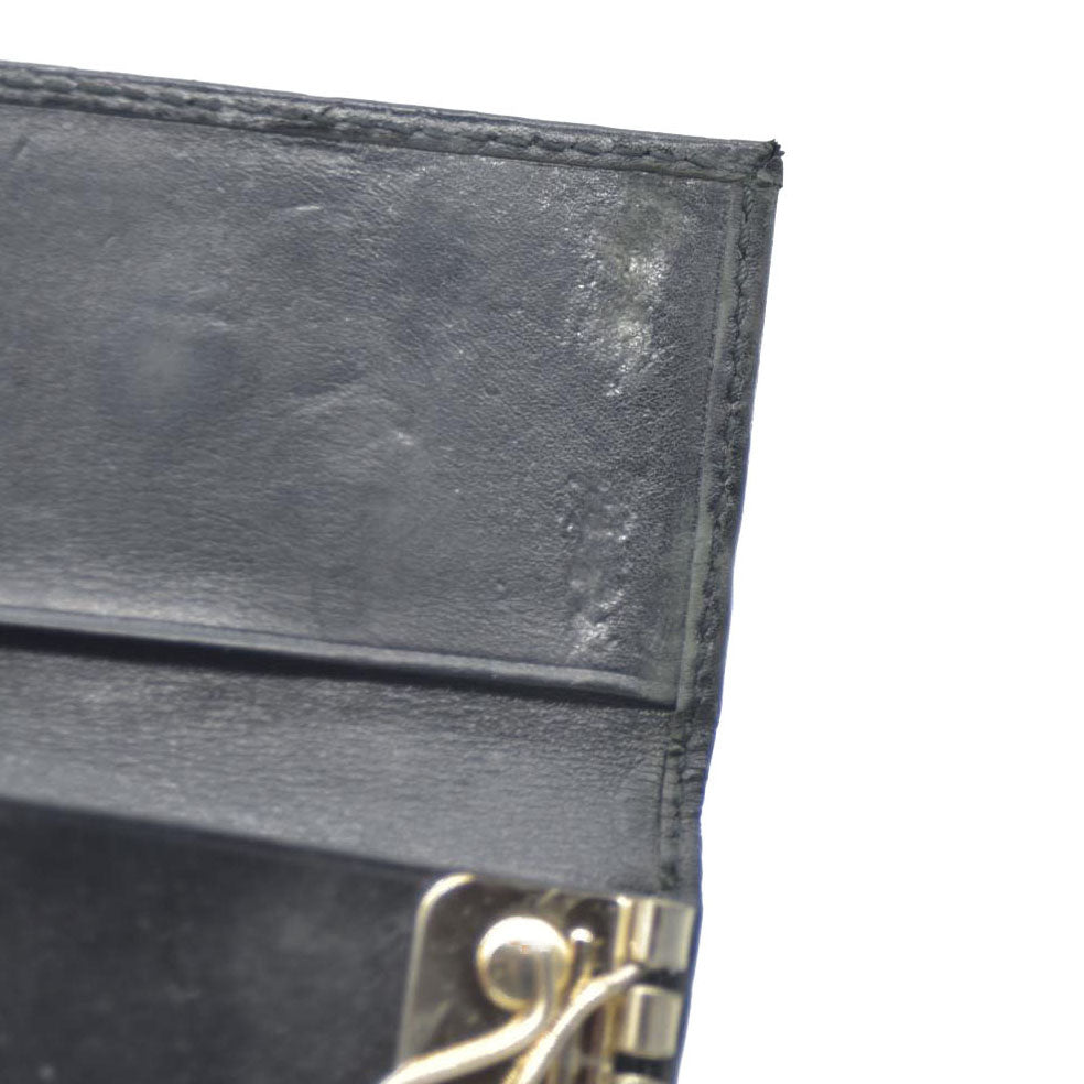 GUCCI Ssima GG Logo Leather 6 Ring Key Case Black
