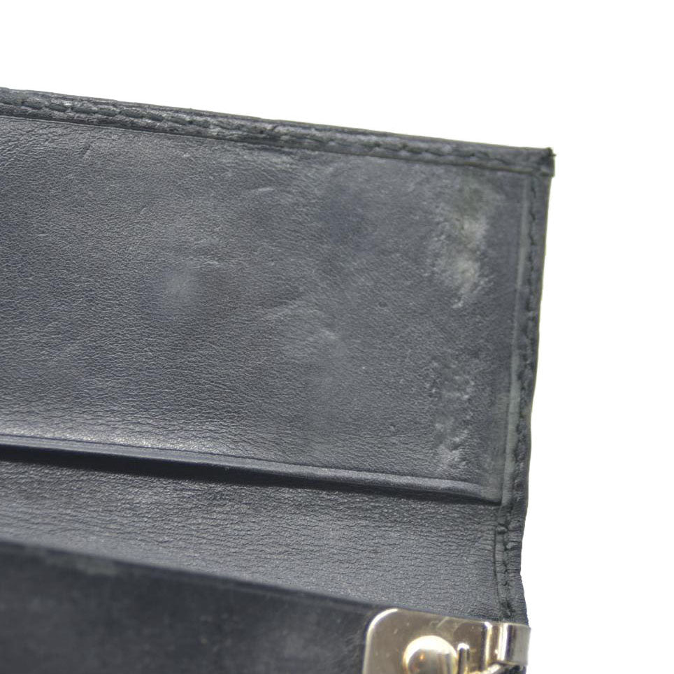 GUCCI Ssima GG Logo Leather 6 Ring Key Case Black