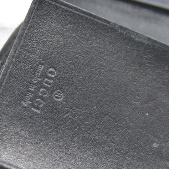 GUCCI Ssima GG Logo Leather 6 Ring Key Case Black